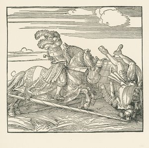 Turniej niemiecki, ok. 1517-18 (drzeworyt) autorstwa Albrecht Dürer or Duerer