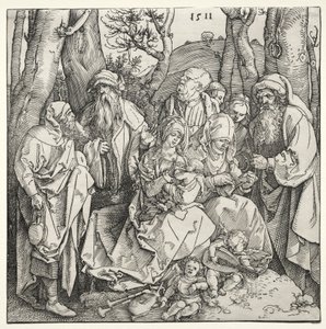 Święta Rodzina z dwoma aniołami-muzykami autorstwa Albrecht Dürer or Duerer