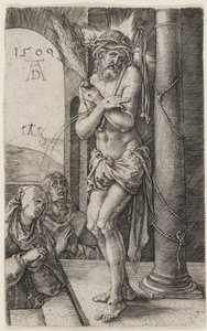 Mąż boleści stojący przy kolumnie autorstwa Albrecht Dürer