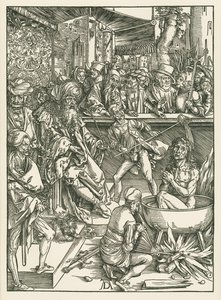 Męczeństwo świętego Jana Ewangelisty, ok. 1496-97 (drzeworyt) autorstwa Albrecht Dürer or Duerer