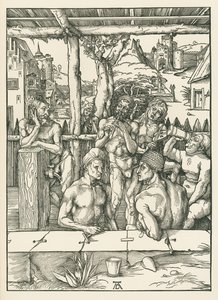 Łaźnia męska, ok. 1496-97 (drzeworyt) autorstwa Albrecht Dürer or Duerer