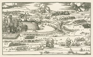 Oblężenie twierdzy. Lewy blok autorstwa Albrecht Dürer or Duerer