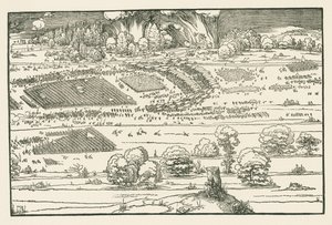 Oblężenie twierdzy. Prawy blok autorstwa Albrecht Dürer or Duerer