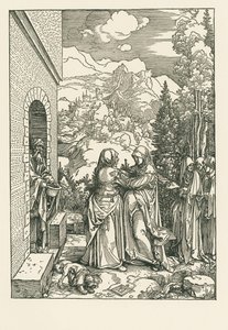 Nawiedzenie - Święta Maria odwiedza Świętą Elżbietę, ok. 1503-04 (drzeworyt) autorstwa Albrecht Dürer or Duerer