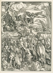 Nierządnica z Babilonu. Objawienie Świętego Jana, ok. 1496-97 (drzeworyt) autorstwa Albrecht Dürer or Duerer