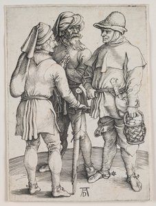 Rozmowa trzech chłopów, ok. 1497 r. (rycina) autorstwa Albrecht Dürer or Duerer