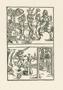 Drzeworyt do " Wie der Würffel auff ist Kumen " autorstwa Albrecht Dürer or Duerer
