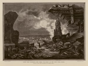 Scena z opery Le Mage Masseneta w Operze Paryskiej (rycina) autorstwa Alcide Theophile Robaudi