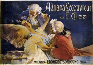 Plakat do opery Adriana Lecouvreur, Francesco Cilea (1866-1950)