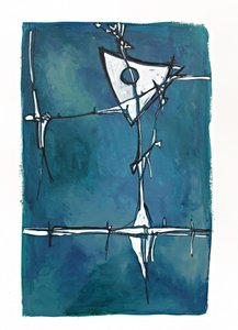 Abstrakcyjna niebieska geometria autorstwa Alejandra Winkhaus