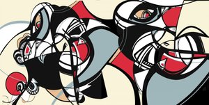 Abstrakcyjne twarze w stylu kubistycznym autorstwa Alejandra Winkhaus