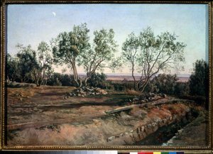 „Drzewa oliwne w pobliżu cmentarza Albano” Obraz Aleksandra Iwanowa (1806-1858) 1845 Państwowa Galeria Trietiakowska, Moskwa autorstwa Aleksandr Andreevich Ivanov