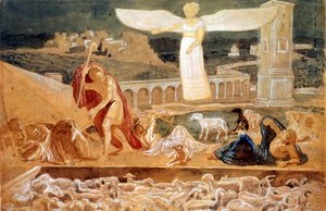 Pojawienie się anioła zwiastującego narodziny Chrystusa (olej na płótnie) autorstwa Aleksandr Andreevich Ivanov