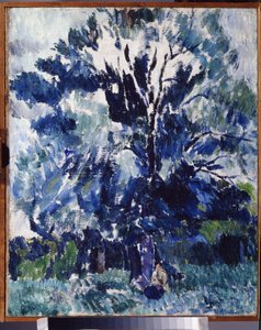 ""Wieś. Pod drzewem "" Obraz Aleksandra Dawidowicza Drevina (1889-1938) 1923 Regionalne Muzeum Sztuki, Kaługa