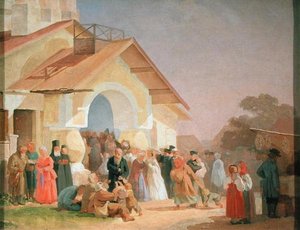 Wyjście z kościoła w Pskowie, 1863-64