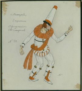 Projekt kostiumu do spektaklu Maskarada M. Lermontowa, 1917 autorstwa Aleksandr Jakovlevic Golovin