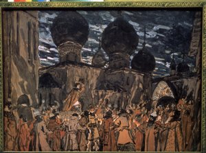 Scenografia do opery Panna psowska Mikołaja Rimskiego-Korsakowa (1844-1908) (Scenografia do opery Dziewica psowska N. Rimskiego-Korsakowa) Dzieła Aleksandra Jakowlewicza Gołowina (Al. autorstwa Aleksandr Jakovlevic Golovin