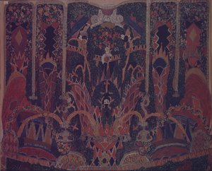 Projekt kurtyny maskującej do spektaklu teatralnego "Maskarada" M. Lermontowa, 1917 autorstwa Aleksandr Jakovlevic Golovin
