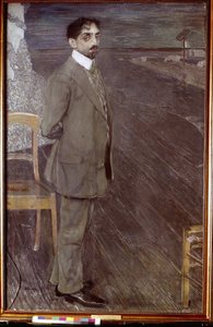 Portret poety Michaiła Kuźmina (1875-1936) (Portret poety M. Kuźmina). Praca Aleksandra Jakowlewicza Gołowina (1863-1930), tempera i pastel na płótnie autorstwa Aleksandr Jakovlevic Golovin