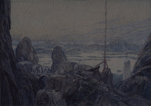 Scenografia do spektaklu The Lady from the Sea H. Ibsena, 1905 autorstwa Aleksandr Jakovlevic Golovin