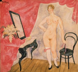 Kobieta w lustrze. Malarstwo Aleksandra Wasiljewicza Szewczenki (Aleksander Szewczenko) (1883-1948), olej na płótnie