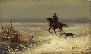 Na polowaniu, druga połowa XIX wieku. autorstwa Aleksei Danilovich Kivshenko