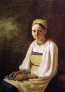 Chłopka z chabrami, lata 20. XIX w. autorstwa Aleksei Gavrilovich Venetsianov