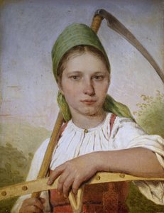 Chłopka z kosą i grabiami, przed 1825 r.