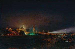 Iluminacja Kremla Moskiewskiego, 1883 autorstwa Aleksei Petrovich Bogolyubov