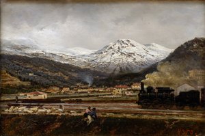 Krajobraz górski par Alexei Petrovich Bogolyubov (Bogoliubov ou Bogolioubov) (1824-1896) autorstwa Aleksei Petrovich Bogolyubov