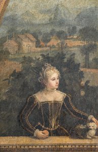Portret szlachcianki, detal Małej Sali Szlachetnych Dam (olej na płótnie przyklejony do ścian)