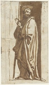 Stojący święty w niszy (Jan Chrzciciel?) autorstwa Alessandro Casolani (possibly)