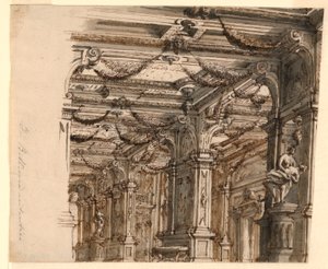 Scenografia: Wnętrze Pałacu autorstwa Alessandro Galli Bibiena, 1686 – 1748