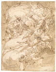 Apollo w swoim rydwanie, projekt malarstwa na suficie autorstwa Alessandro Gherardini