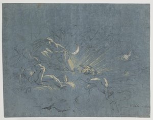 Selene i Endymion, projekt do malowania sufitu autorstwa Alessandro Gherardini