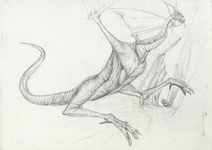 Fantastic Creature: A Dragon Pencil Sketch autorstwa Alessandro Lonati autorstwa Alessandro Lonati