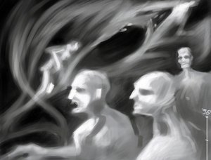 Fantastyczne stworzenia: grupa widm Rysunek Alessandro Lonati autorstwa Alessandro Lonati