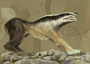 Fantastyczne potwory i stworzenia, kryptozoologia: reprezentacja crocotte (lub leucrotta, corocotta, crocuta, yena) mitycznego wilka z Indii lub Etiopii (crocotta (lub corocotta, crocuta, leucrocotta lub yena), to mityczny pies-wilk z Indii lub Eti