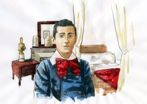 Młody Marcel Proust w pokoju ciotki Elżbiety (tusz na papierze) autorstwa Alessandro Lonati
