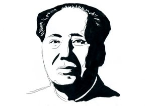 Portret chińskiego komunistycznego rewolucjonisty i ojca założyciela Chińskiej Republiki Ludowej Mao Zedonga autorstwa Alessandro Lonati
