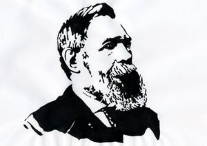 Portret Fryderyka Engelsa (1820-1895), niemieckiego teoretyka i polityka socjalistycznego (niemiecki filozof, socjolog i dziennikarz Friedrich Engels) autorstwa Alessandro Lonati