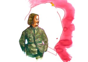 Portret Jiang Qing (1914-1991) żony Mao Zedonga (Portret Jiang Qing jako Madame Mao) autorstwa Alessandro Lonati