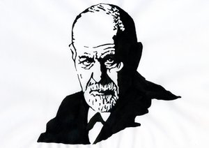 Retrato de Sigmund Freud (1856-1939), psiquiatra austríaco (Retrato de Sigmund Freud Neurologista austríaco e pai da psicanálise) - Ilustração de Alessandro Lonatipolish autorstwa Alessandro Lonati