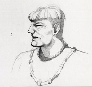 Portret pirata (kasarza) lub popiersie marynarza. Rysunek autorstwa Alessandro Lonatiego. autorstwa Alessandro Lonati