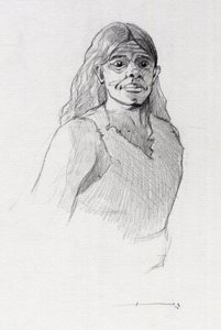Portret pirata (kasarza) lub popiersie marynarza. Rysunek autorstwa Alessandro Lonatiego. autorstwa Alessandro Lonati