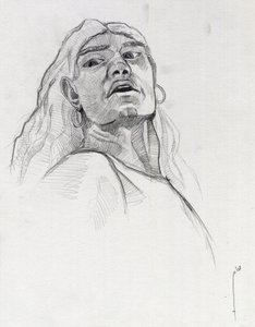 Portret pirata (kasarza) lub popiersie marynarza. Rysunek autorstwa Alessandro Lonatiego. autorstwa Alessandro Lonati