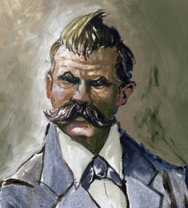 Portret niemieckiego filozofa Friedricha Nietzschego (1844-1900). autorstwa Alessandro Lonati