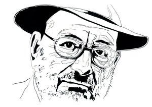 Portret włoskiego intelektualisty Umberto Eco (1932-2016) autorstwa Alessandro Lonati