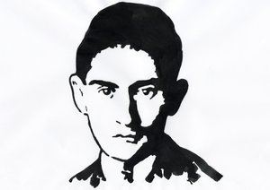 Portret praskiego pisarza Franza Kafki (1883-1924) (Portret niemieckojęzycznego pisarza powieści Franza Kafki) autorstwa Alessandro Lonati