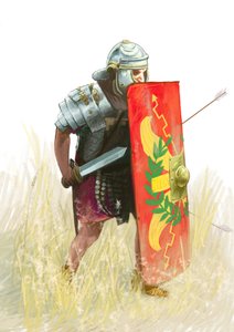 Legion Rzymski - Legionista Rzymski - Antyk Rzymski: Przedstawienie Legionisty Rzymskiego - Rysunek autorstwa Alessandro Lonati